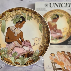 Heinrich Villeroy & Boch UNICEF Our Children No 3 &#39;&#39;Africa&#39;&#39; Porcelain Plate, Boxed,  Made in W. Germany