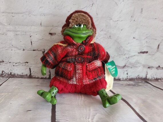 Russ Berrie The Christmas Country Folks Yukon Frog OR Mrs Allspice