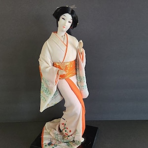 Japanese 70s school handicraft GEISHA Doll, Geisha Bira Kanzashi 16&#39;&#39; Doll #14