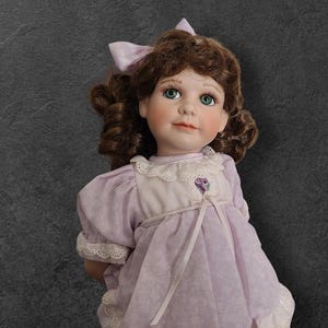 1991, Vintage Jane Zidjunas KIMBERLY Porcelain Doll 16” Hamilton Collection