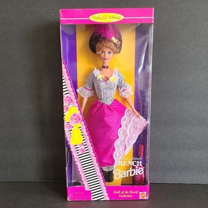French Barbie Doll, Dolls of the World Collection, Second Collector Edition Mattel 1996, Vintage Barbie Doll in French Folk Costume, # 16499