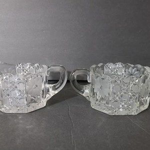 Vintage McKee Innovation Cut Glass Creamer And Sugar set