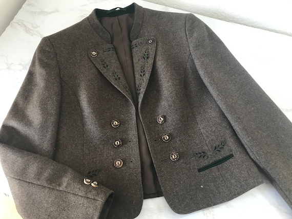 Vintage Trey Lodenfrey wool women's jacket Sz S, … - image 1