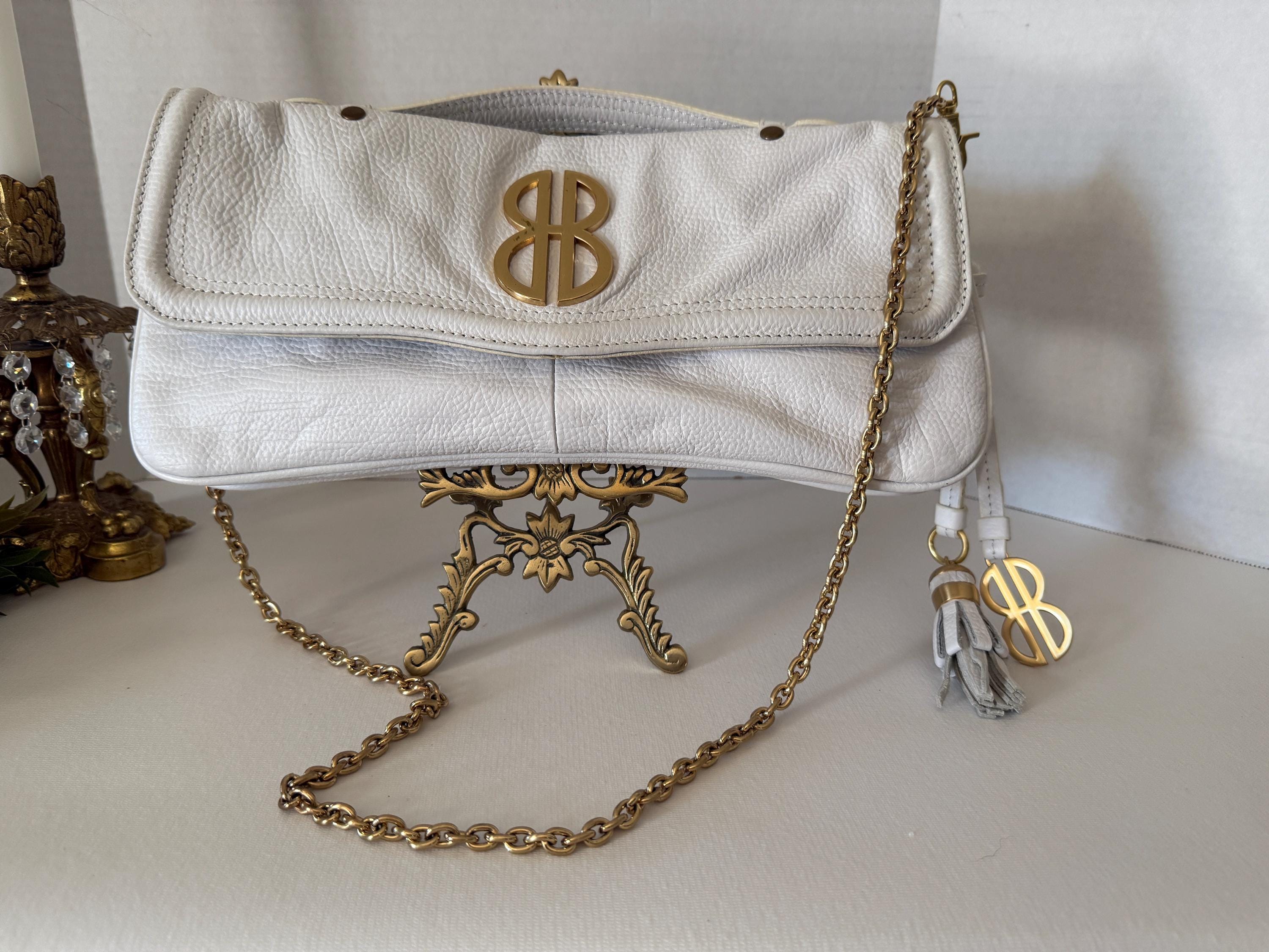 【中古】［村田蓮爾］PostmanBag model-b白 Vintage Bill Blass White Leather Handbag Purse, Vintage Bill Blass