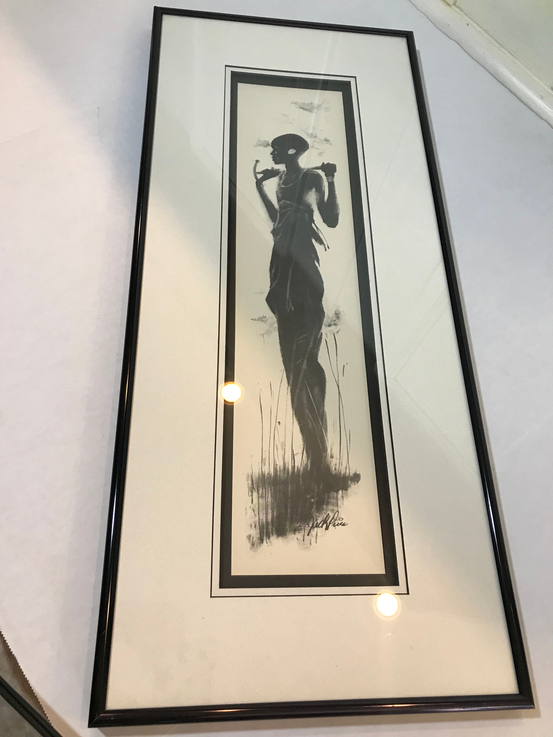 Vintage Jack Price Signed Art, Black and White Framed Wall Art