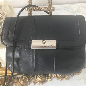 Coach black leather purse, Coach genuine leather crossbody handbag, Coach black leather crossbody, Coach small leather purse, Coach purse