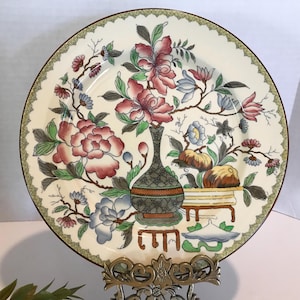 Vintage Royal Doulton England Chinoiserie plate, Royal Doulton Provencal Japanese bottle decorative plate, Vintage Royal Daulton plate