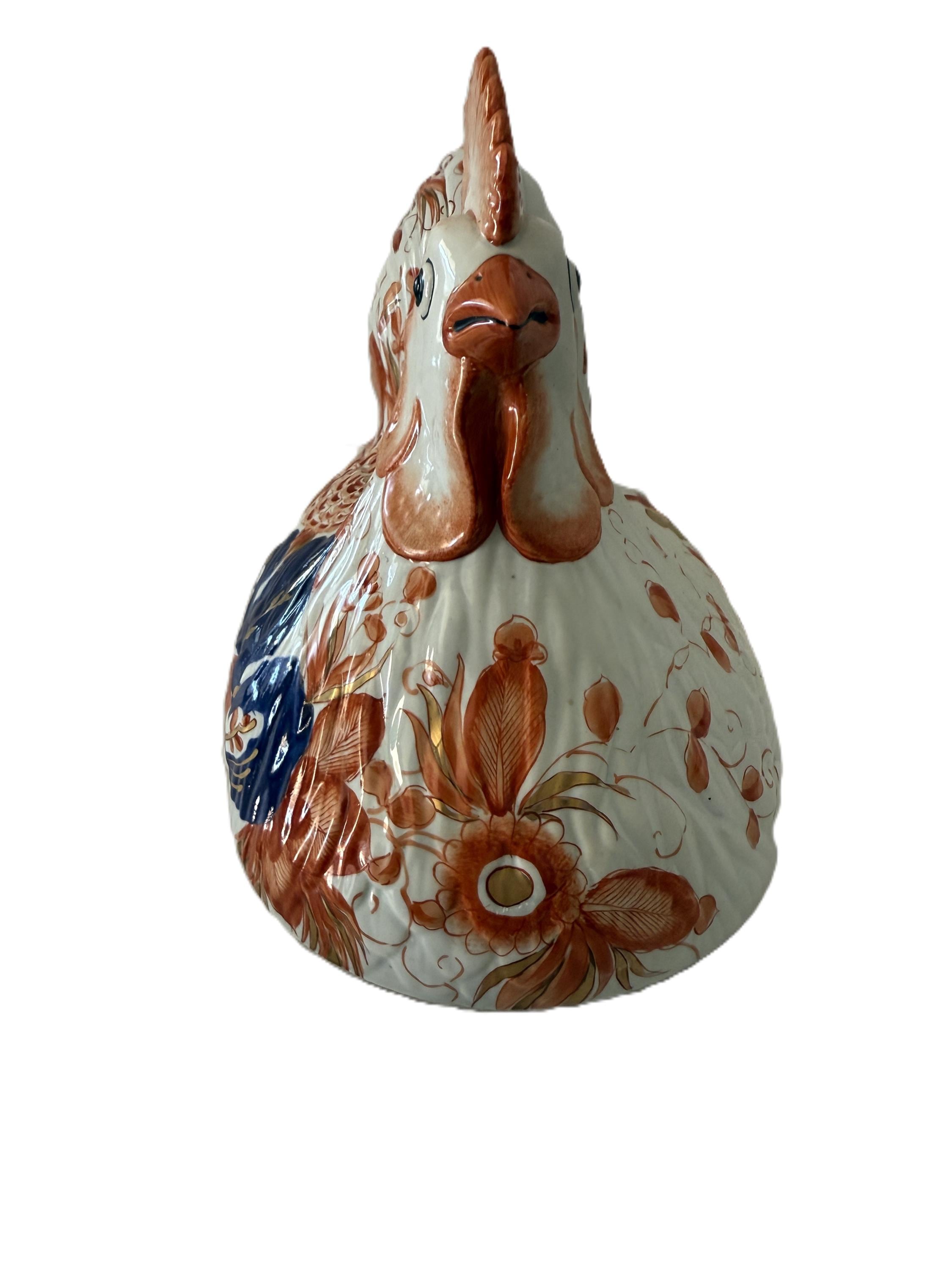 Vintage Meiselman Italy Imari Style Rooster Tureen, Italian