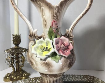 イタリア製　花びん　大型　磁器　セラミック　花模様　ビンテージ　36cm 美品 il_340x270.6217876897_1a4u.jpg