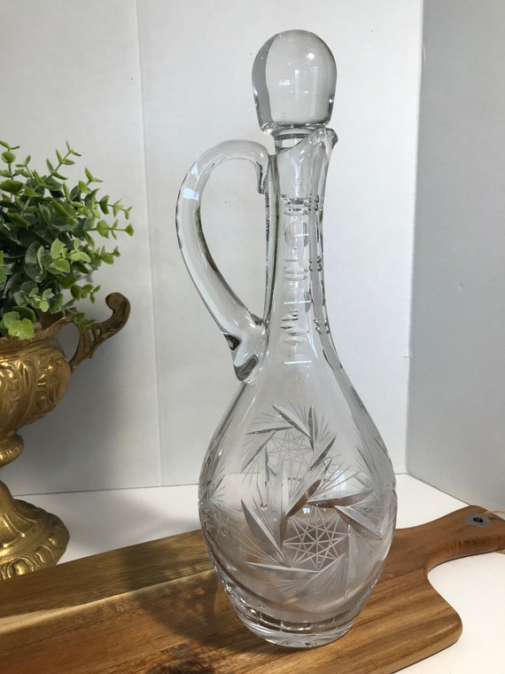 Decanter alto in vetro di cristallo vintage, decanter grande per vino in  cristallo di vetro vintage, decanter per vino in cristallo vintage -   Italia