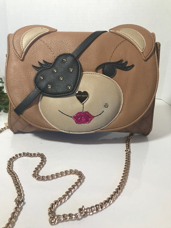 Vintage Betsey Johnson bear purse, Vtg Betsey John