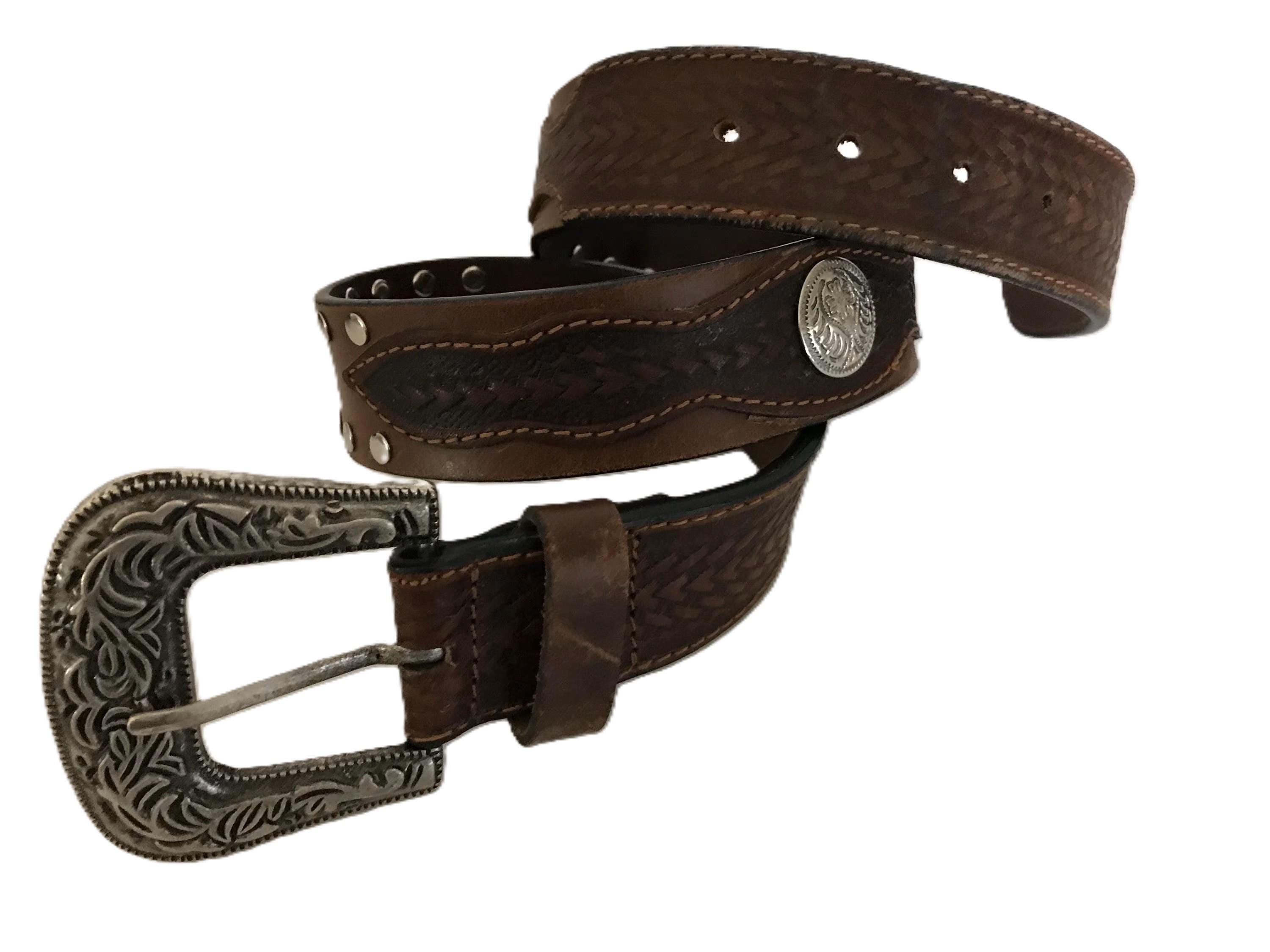 American Bison Genuine Leather Western Belt with Decorative Buckle L pro_8245W_brown_pic5-min_1600x  main image 4