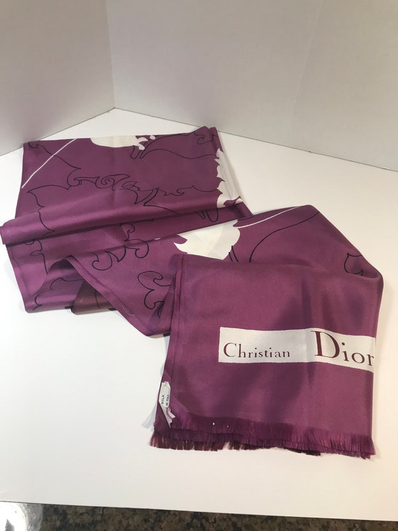 Christian Dior authentic vintage large silk scarf… - image 1