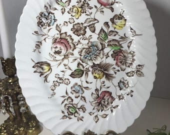 Johnson Brothers Staffordshire Bouquet serving platter 14&quot;, Johnson Bros England Staffordshire Bouquet Ironstone floral pattern dishes