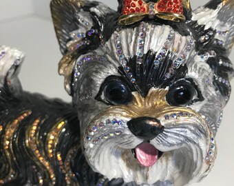 Lot 288 - Three Lalique Crystal Yorkshire Terrier dogs