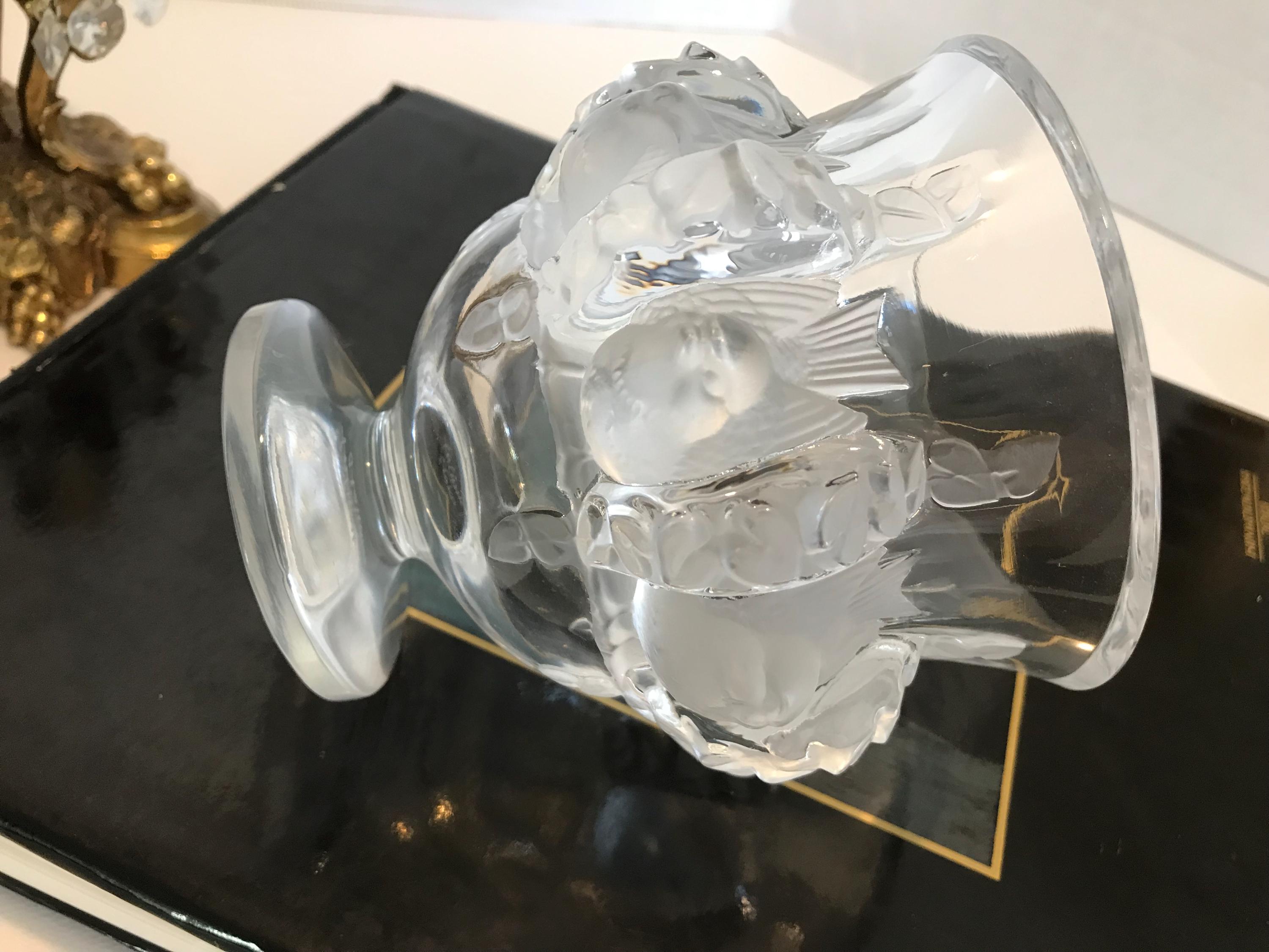 工芸品 VINTAGE LALIQUE Vintage Lalique France Crystal Mermaid Water Dancer Signed