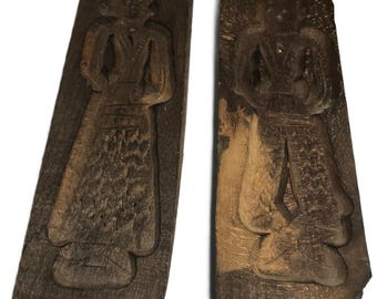 Vintage wooden chocolate molds, vtg wood cookie molds, European wood chocolate molds, primitive wood butter molds, Vtg wood kitchen decor
