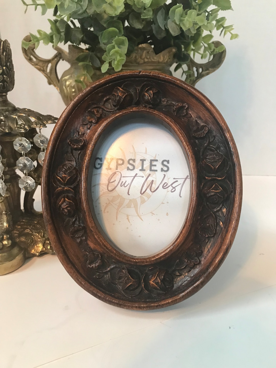 Vintage Wood Picture Frame, Ornate Carved Wood Picture Frame, Dark Wood