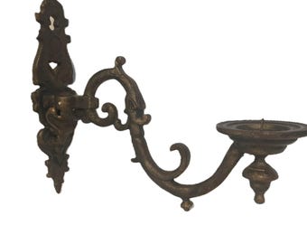 Exquisite Vintage 16" Ornate Bronze Fish/Dolphin motif impressive Wall Sconce, Vintage Substantial Bronze Mythical Fish Wall Candle Sconce