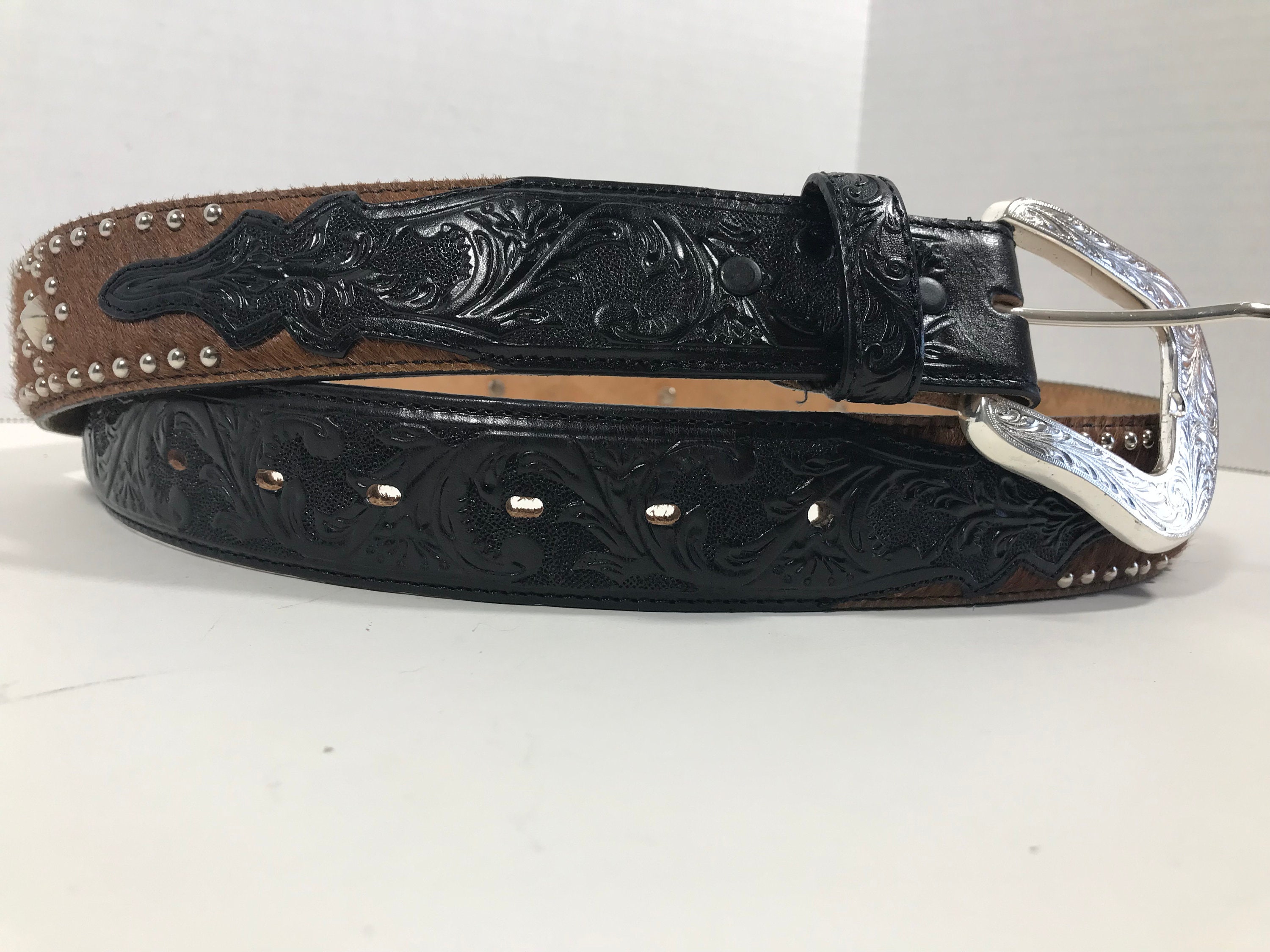 Ceinture western Tony Lama marron camel