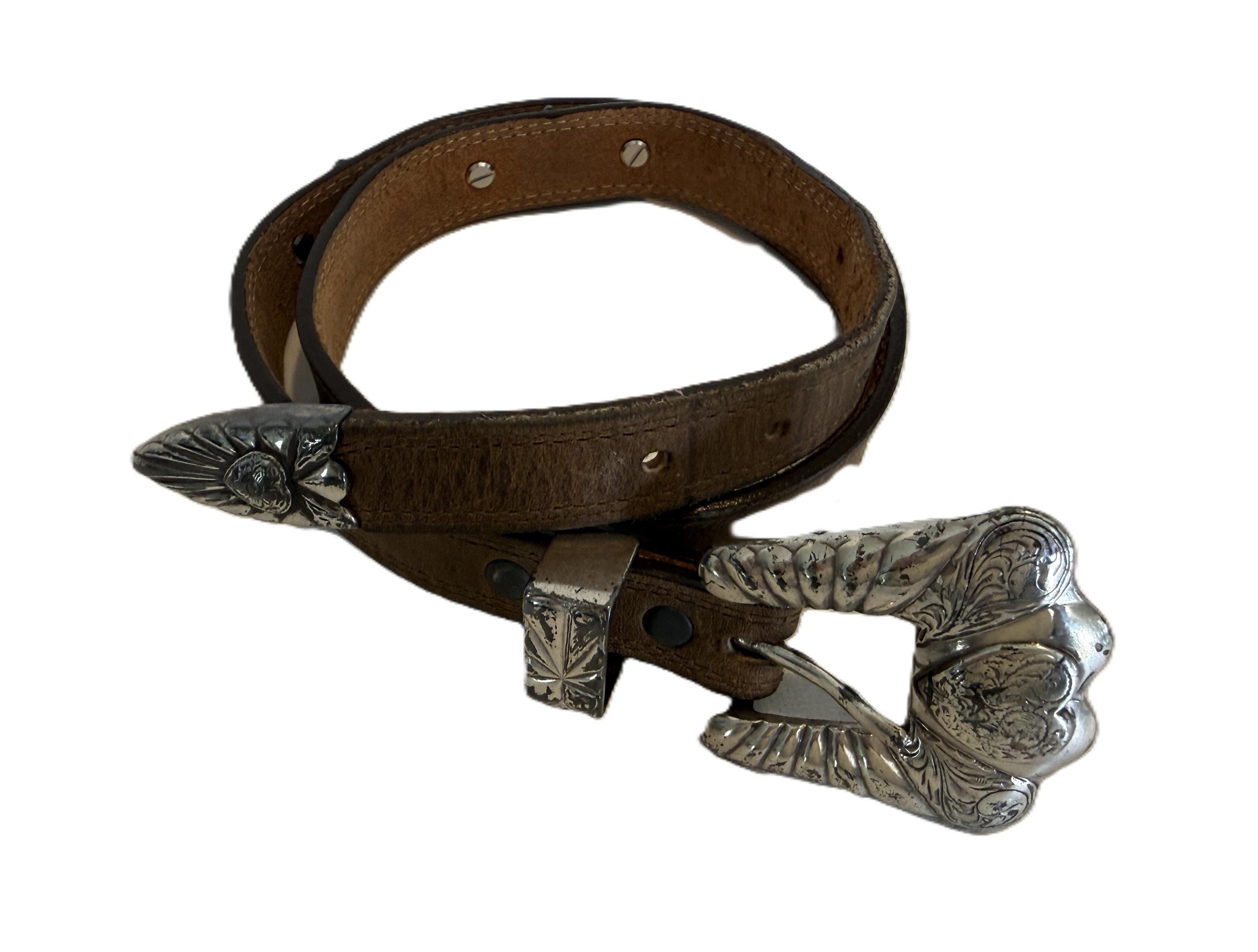 Vintage Ralph Lauren Navy Sterling Silver Stirrup Buckle Belt Italy 90s Y2K M Ralph Lauren Sterling Silver Chain Buckle Belt main image 4