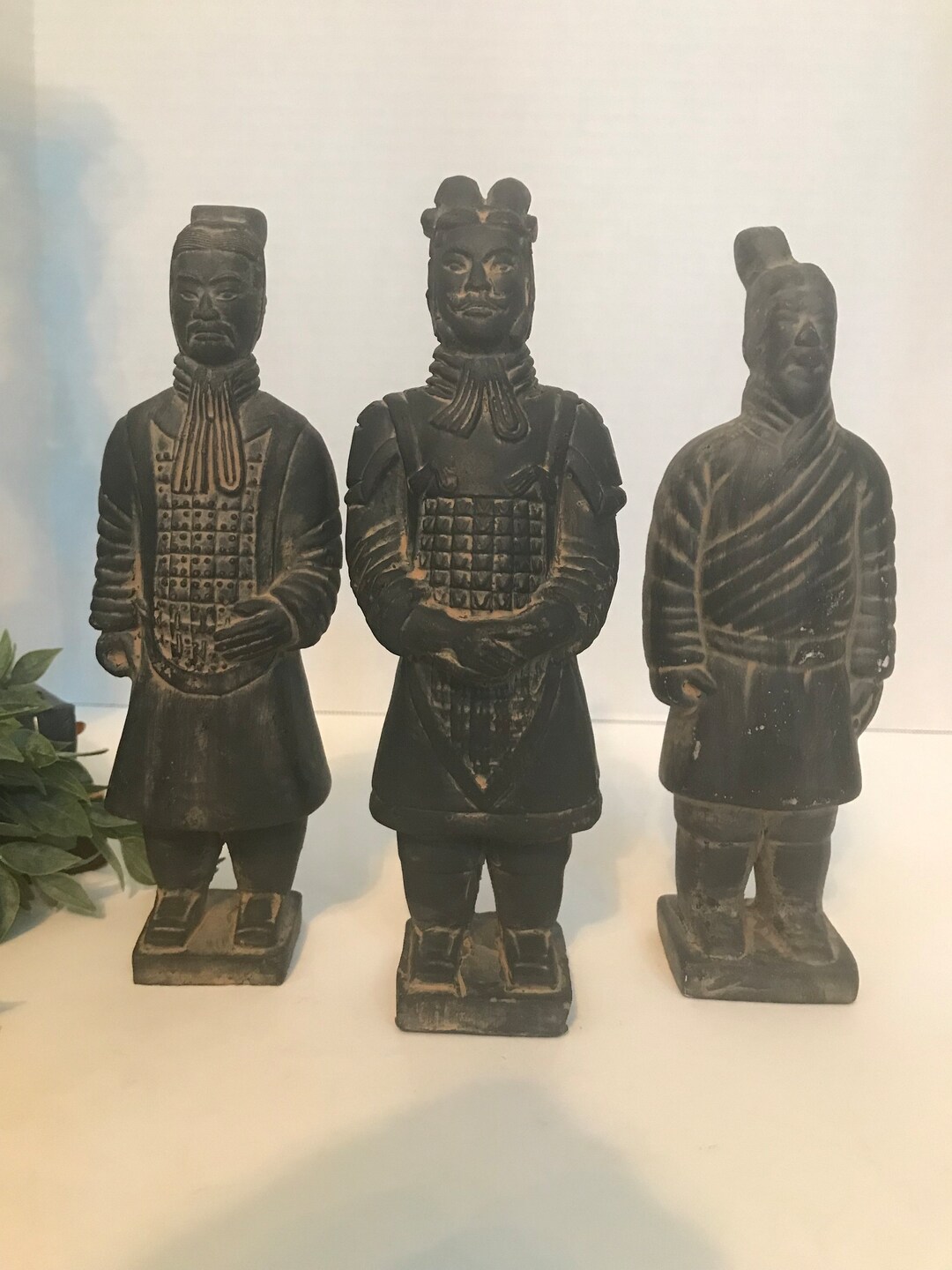 Vintage Asian Ceramic Figurines Set of 3 Asian Warrior Etsy