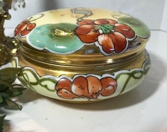 Vintage T & V Limoges France Porcelain Trinket Box, Signed