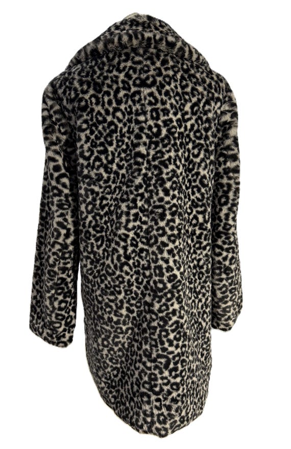 Ann Taylor Faux Fur Leopard Print Coat, Size S Pe… - image 8