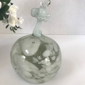 Vintage Glass Paperweight with Figure – “Man on Clouds” Artistic Orb