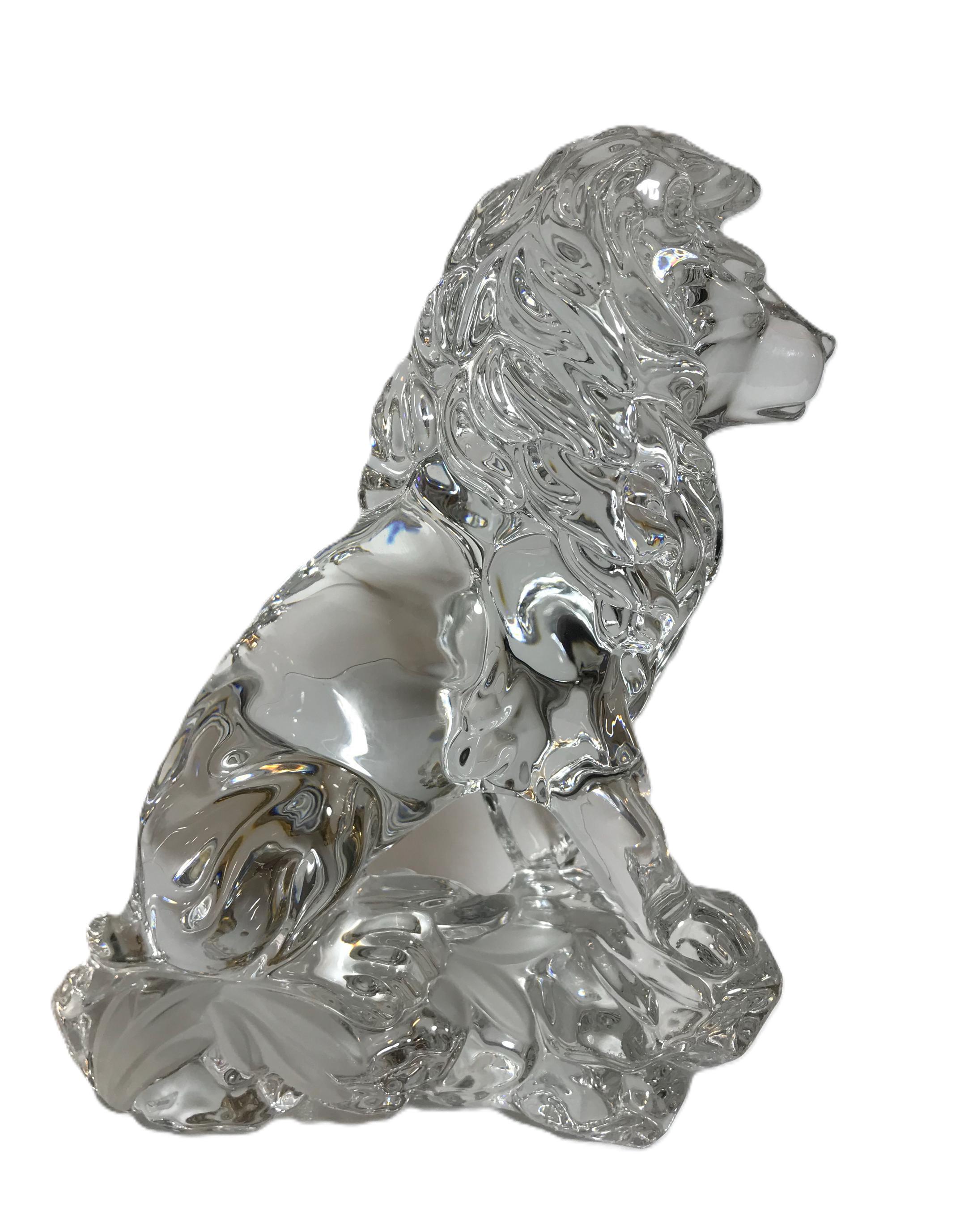 ヴィンテージ クリスタル ライオン像の置物、ヴィンテージ レノックス