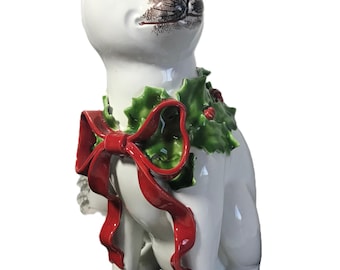 ヴィンテージミッドセンチュリーセラミック猫像、イタリアR.コスタ署名