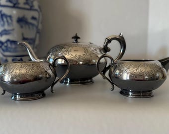 Vintage James Deakin & Sons Silverplate Tea Set, 3-piece
