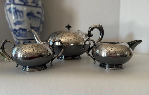Vintage James Deakin & Sons Silverplate Tea Set, 3-piece