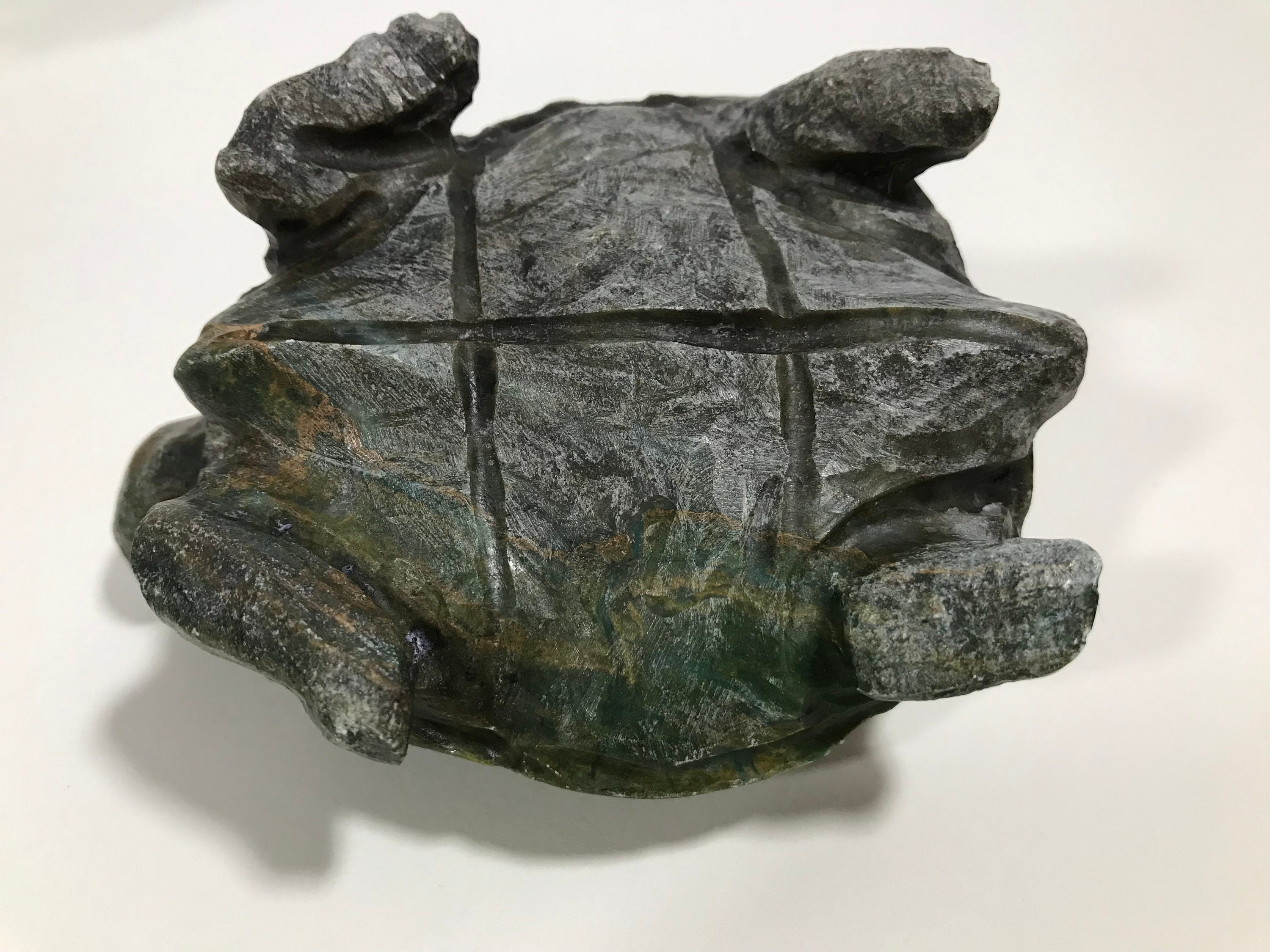 Vintage Spinach Jade Turtle Sculpture, Vintage Handcarved Speckled Jade ...