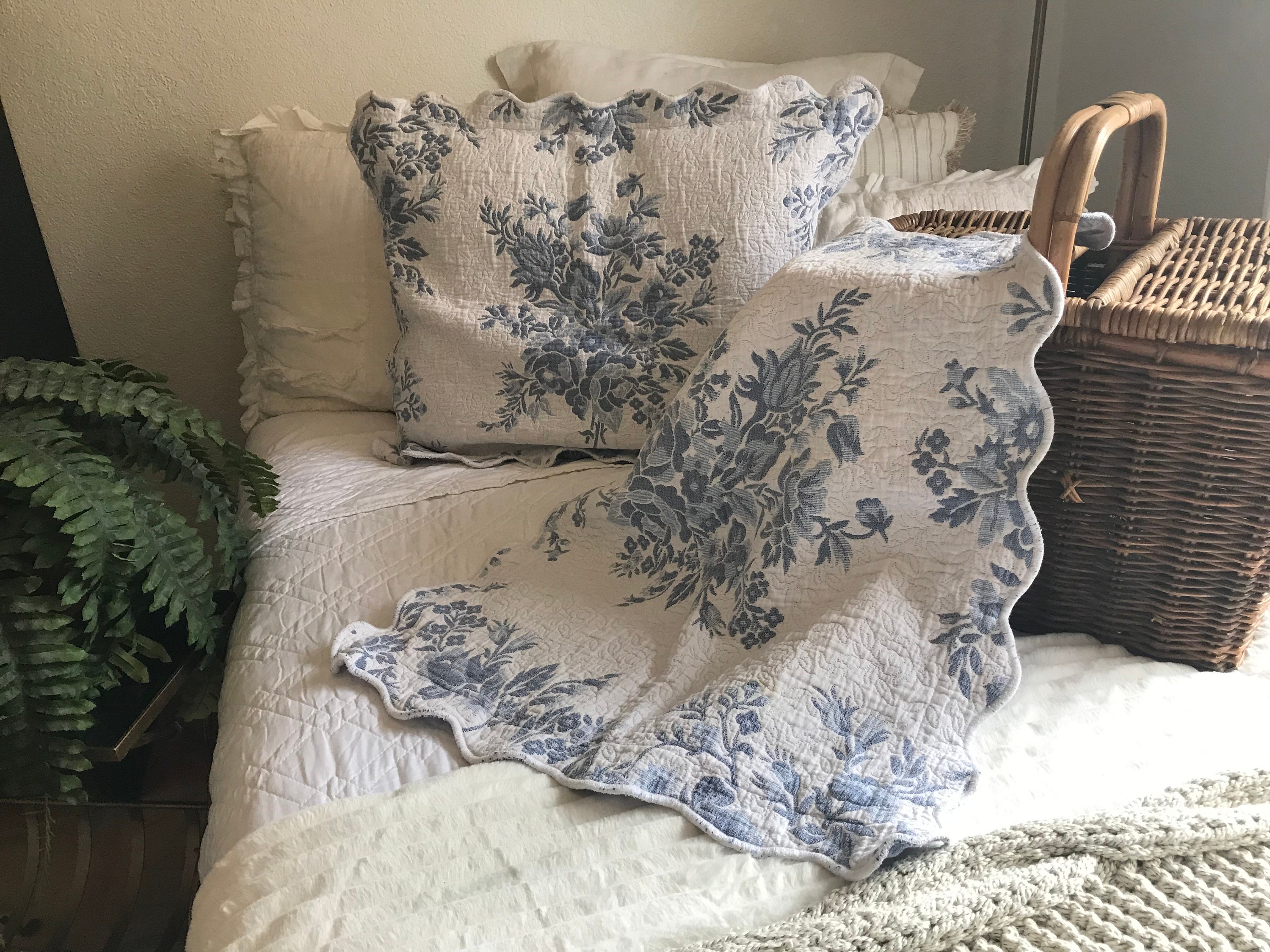 Custom Pillow Toile Faux Suede