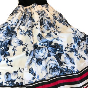 ATSU black and blue floral maxi dress, Size 6, Unique ATSU Anthropologie beaded bodice dress with floral and Ikat pattern long dress. image 2