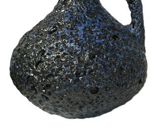 Marei Fat Lava 花瓶 l ミッドセンチュリー西ドイツ陶器、ブラック