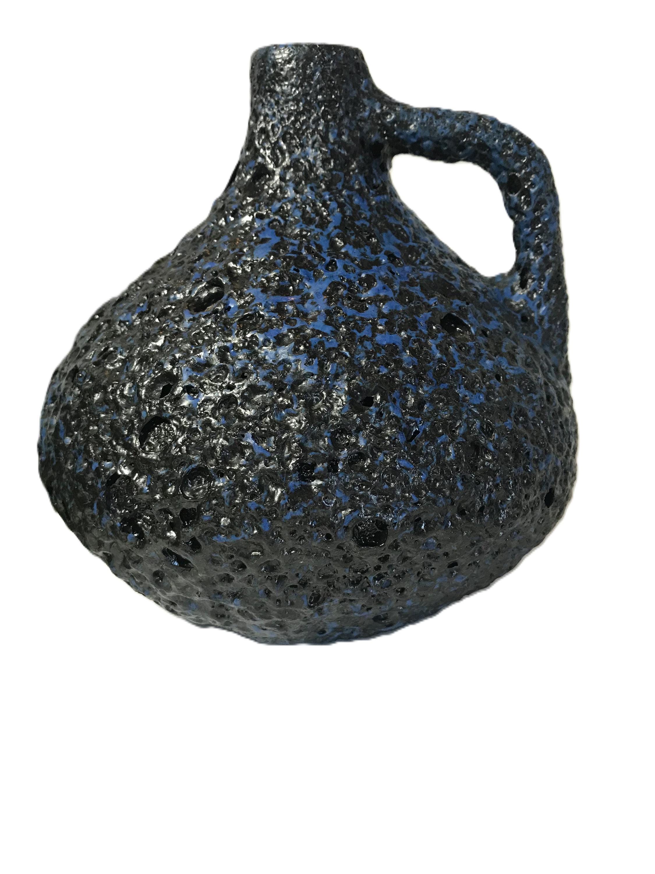 商品】ヴィンテージ 黒色陶器製円筒形花瓶 【公式通販】