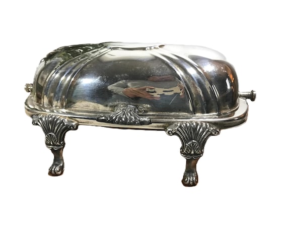 ANCIEN PLAT SUR pied en faïence et métal argenté Art Déco EUR 40,00