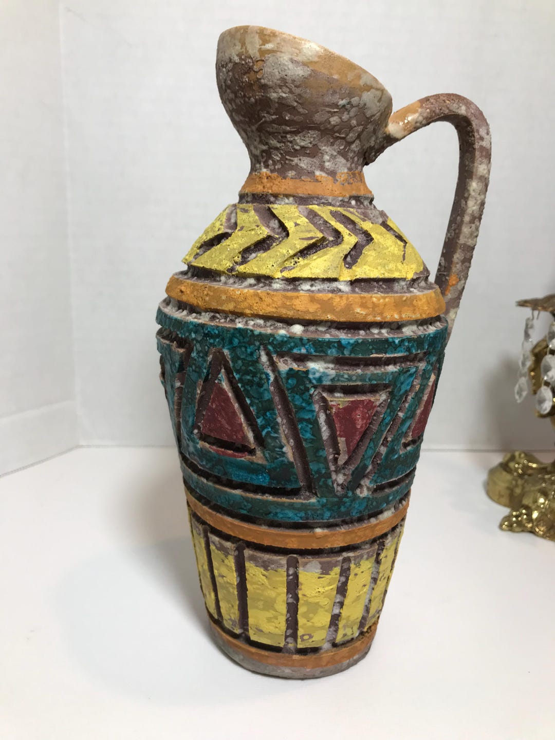 Vintage Bitossi Studio Pottery Vase Pitcher, Bitossi Abstract Lava ...