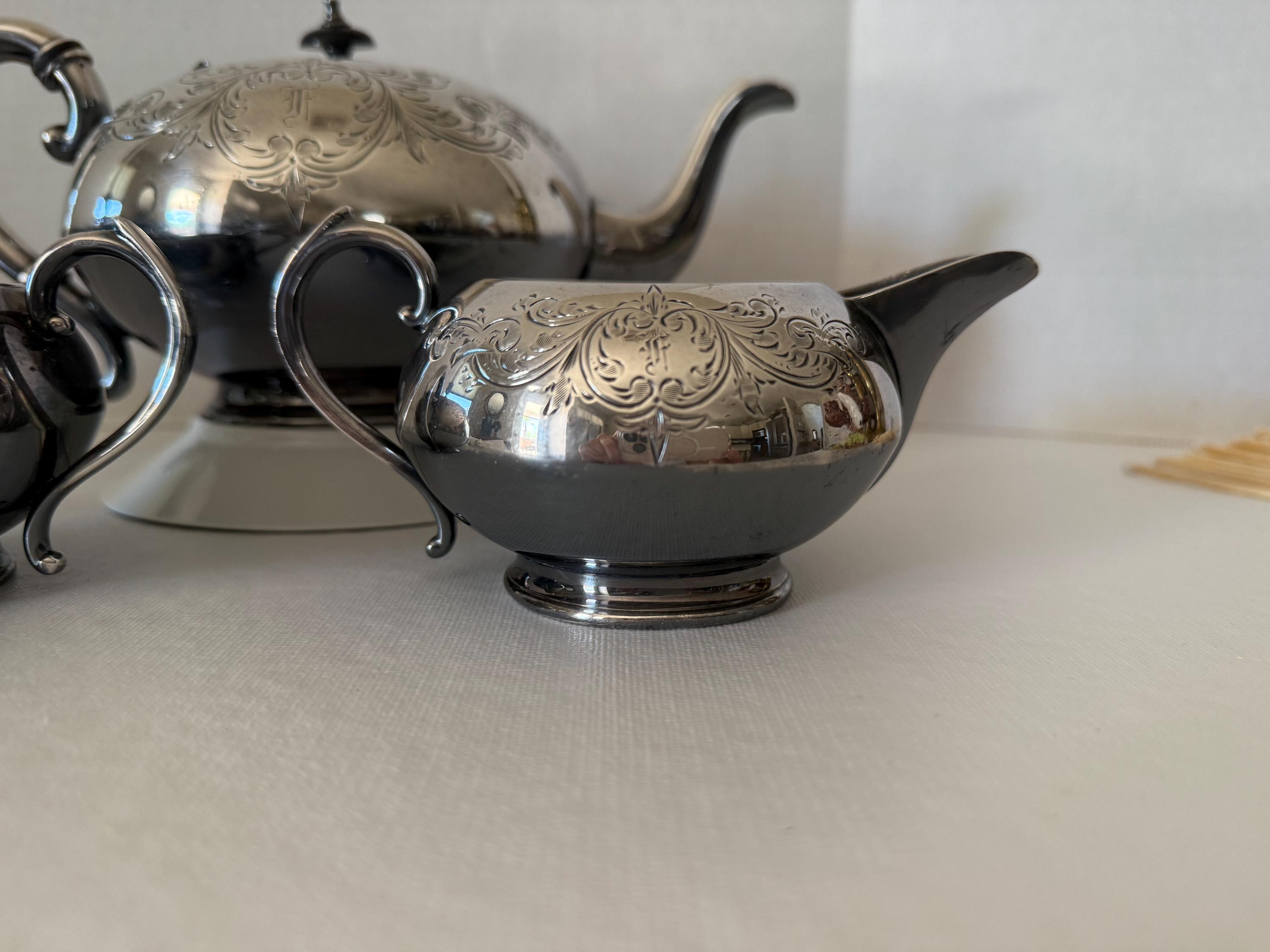 Vintage James Deakin & Sons Silverplate Tea Set, 3-piece