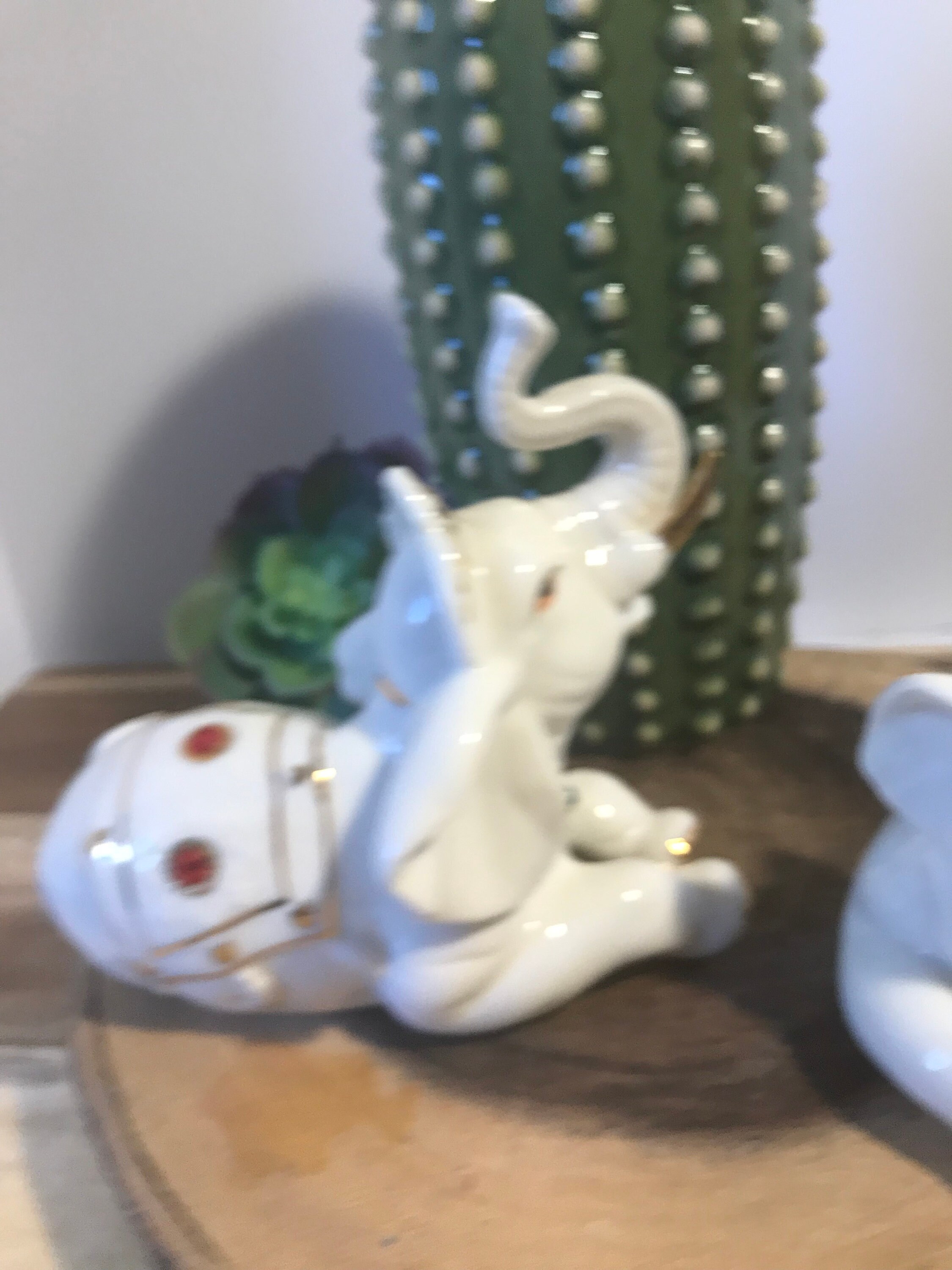 Vintage Porcelain Elegant White Elephant Figurines Vintage Etsy