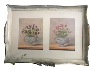 Vintage Florentine wood tray, Elegant Italian Florentine gold gilt serving tray, Italian Florentine wooden floral and gold decorative tray.