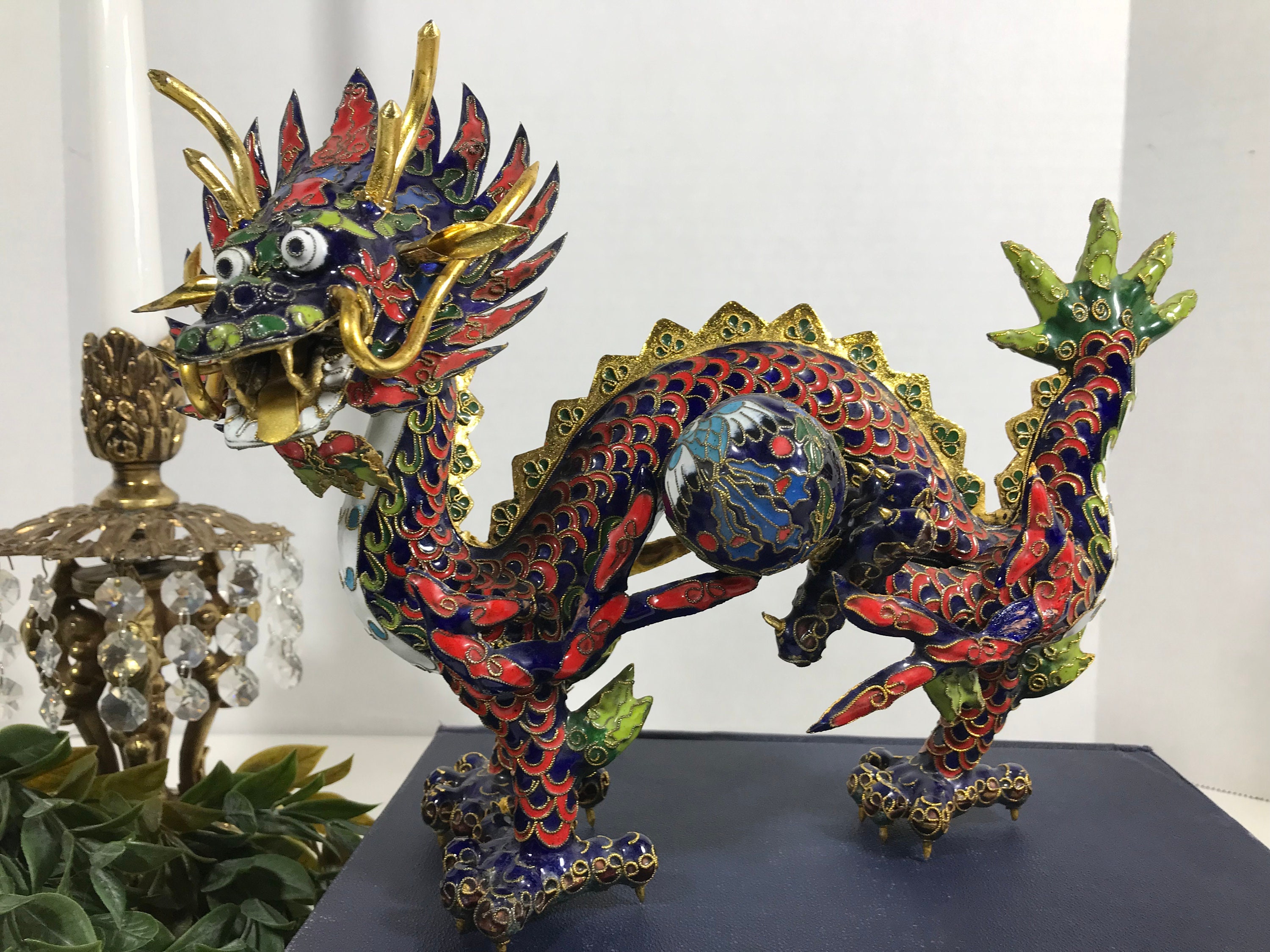 Etsy ホビー・楽器・アート 中国 七宝金工細工馬置物