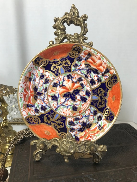 ヴィンテージ アンティーク 陶器 石鹸皿 アクセサリートレイ 扇子 手 小皿