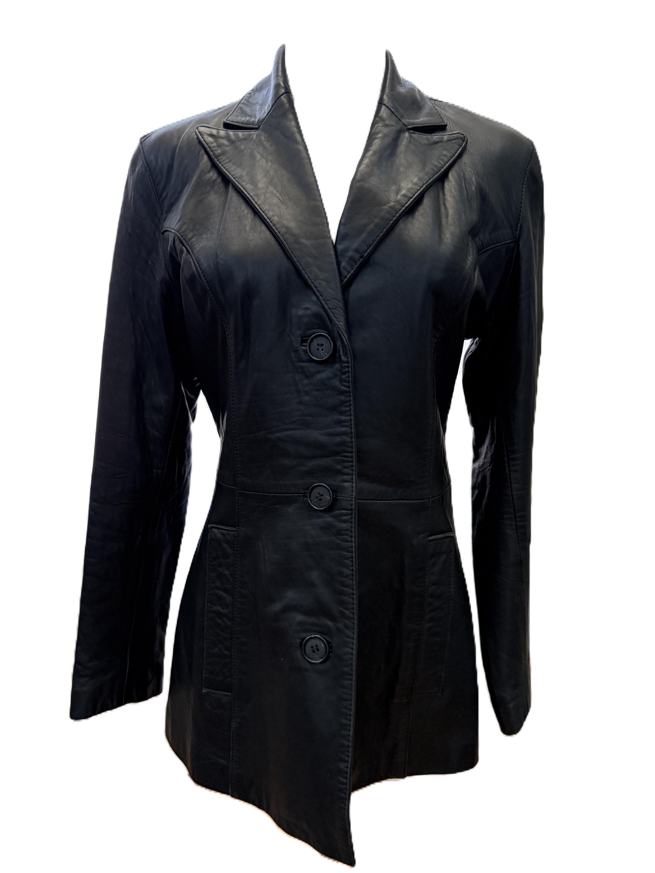 euro vintage made in Italy カウレザージャケット Vintage 1990s GV Leather Jacket / Fall Outerwear / Leather Coat