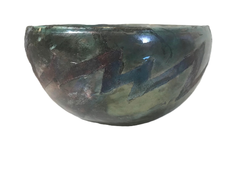Vintage Signed Raku Art Pottery Bowl, Vintage Opalescent Glaze Raku ...
