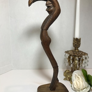 Vintage Mid Century hand carved wood Matador statue, Vintage J. Pinal style wooden sculpture of matador bullfighter, matador statue figurine