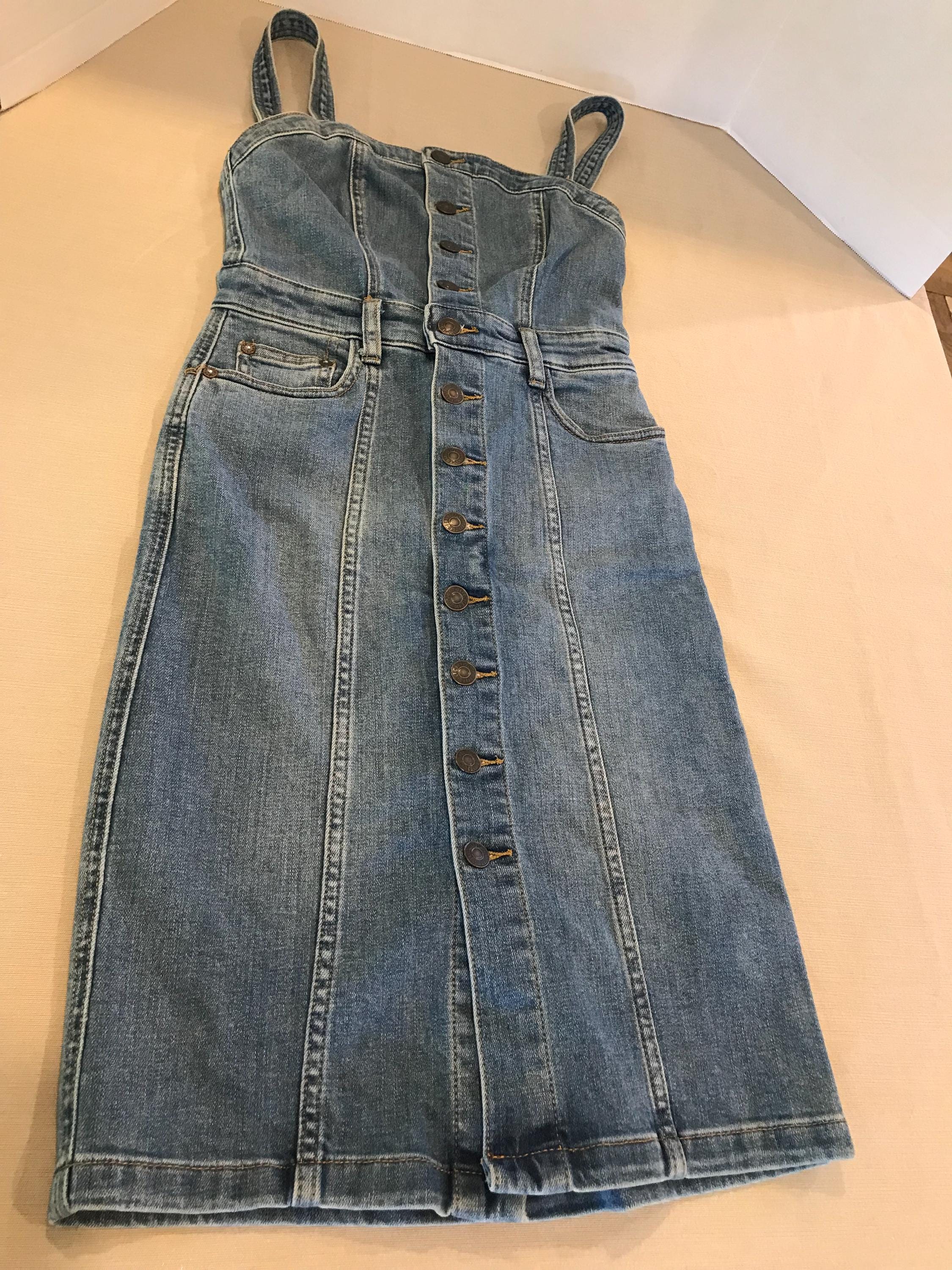 Free People Denim Romper Dress, Sz 0, Free People Washed Denim Overalls  Style Romper Long Button Front Denim Dress, Free People Denim Dress - Etsy