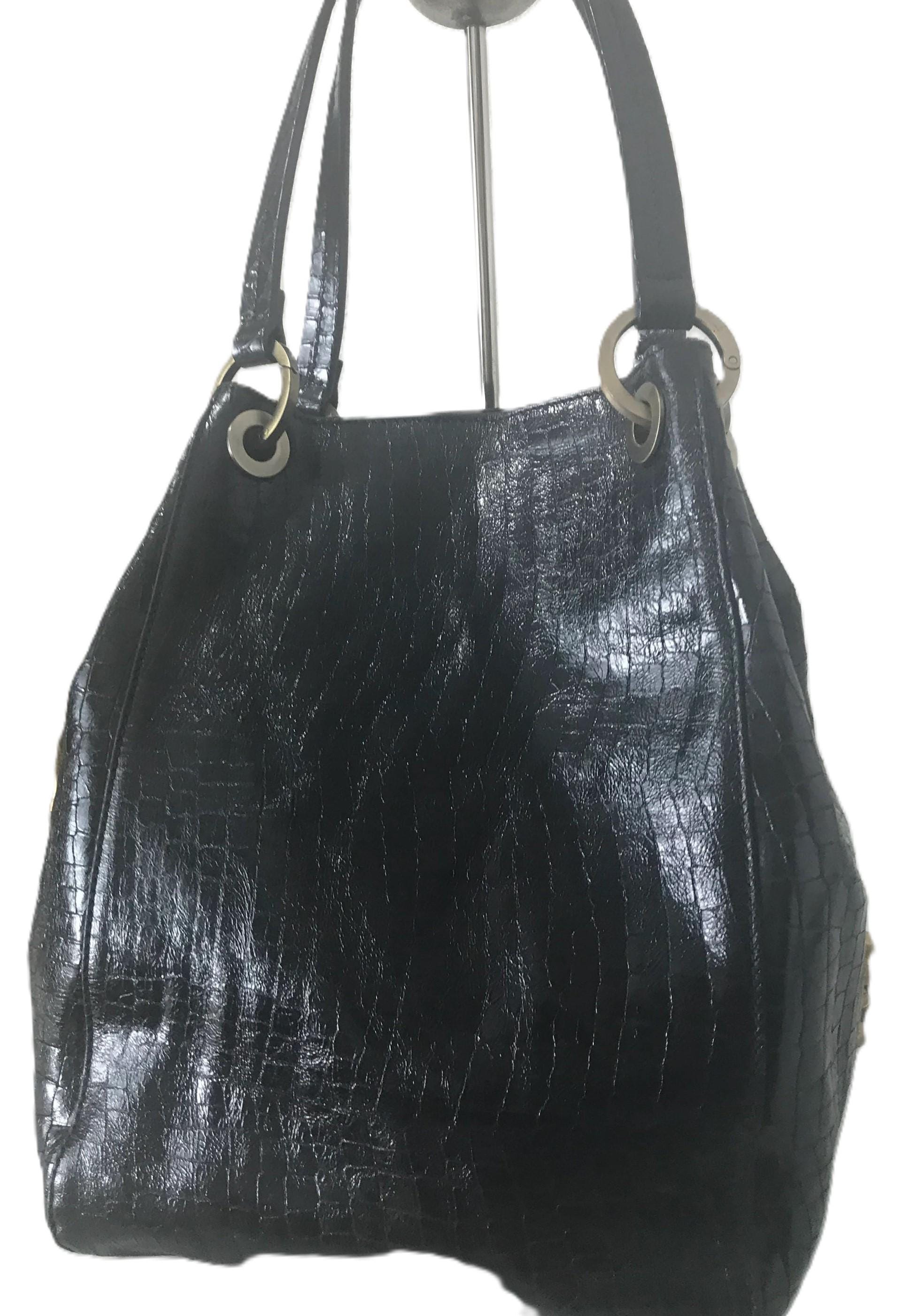 Donald J Pliner vintage black leather backpack clutch Donald J. Pliner Leather Clutch Handbags | Mercari main image 2